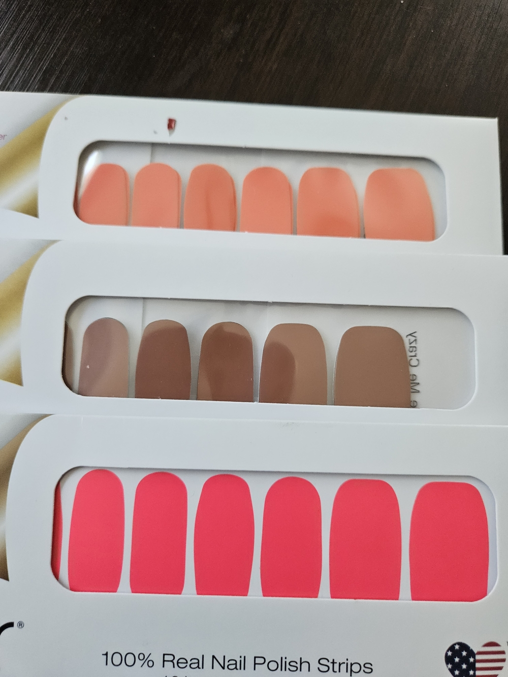 Color Street Peel-On Nail Strips in Coral, Nude & Hot Pink by Color Street